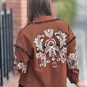 Chaqueta Bordados Teja