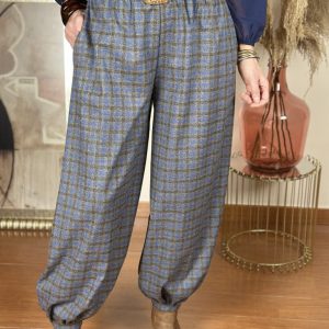 Pantalón Bombacho Paño Cuadros