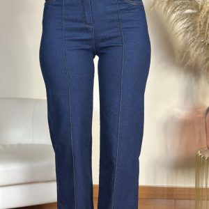 Pantalón Denim Leg Wide Cinturón