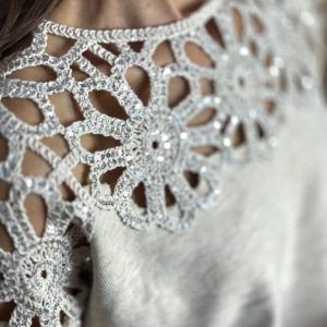 Jersey Flowers Lentejuelas