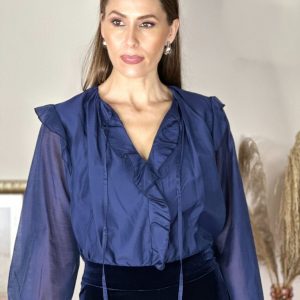Blusa Organza Azul
