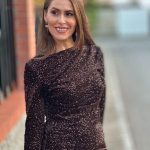 Blusa Asimétrica Terciopelo&Lentejuelas