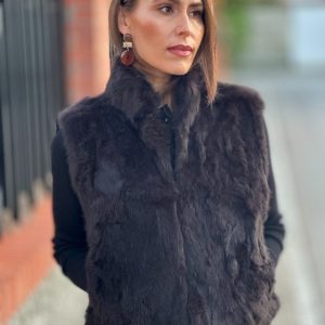 Chaleco Pelo Conejo Chocolate