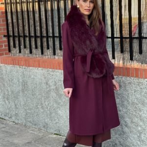 Abrigo con MaxiEstola Burdeos