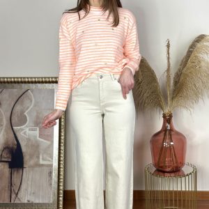 Jeans Wide Leg Beige