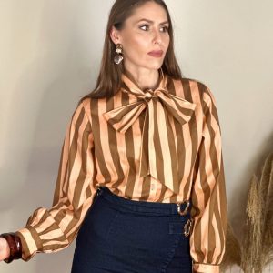 Blusa Lazada Rayas Teja&Chocolate