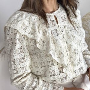 Blusa Crochet Hueso