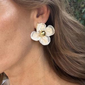 Pendiente Flor Blanco